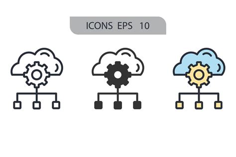 Cloud Computing Icons Symbol Vector Elements For Infographic Web