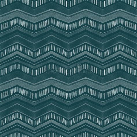 Dark Teal Abstract Striped Watercolor Seamless Pattern Inspired By