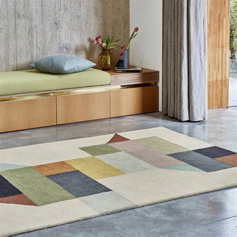 Tapis Haut De Gamme En Laine Motifs G Om Triques Multicolores