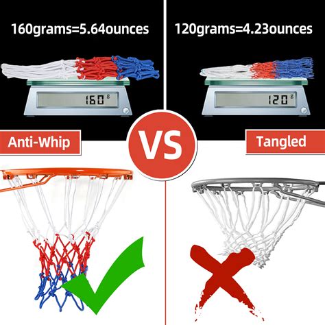 Standard Shooting Rim 2 Pack Heavy Duty Basketball Net Replacement 12