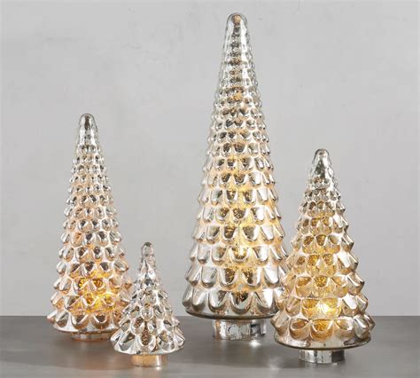 Mercury Glass Tree Cloches Pottery Barn