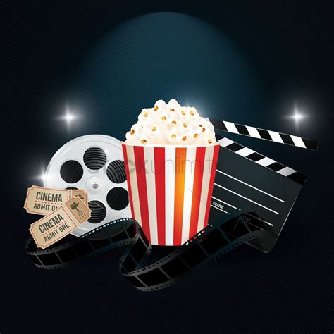 Cinema background with movie objects Vector Image - 1823387 ...