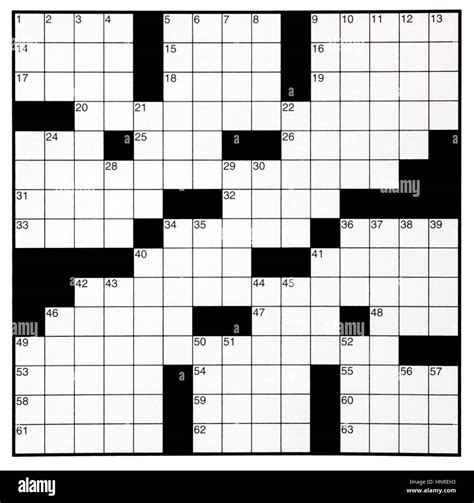 Blank crossword puzzle grid with numbers Stock Photo - Alamy