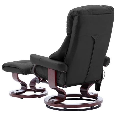 Vidaxl Vidaxl Fauteuil De Massage Inclinable Gris Similicuir Et Bois