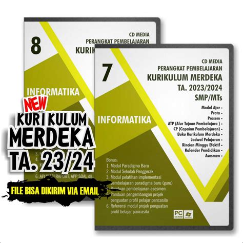 Jual Cd Perangkat Modul Ajar Informatika Kurikulum Merdeka Kumer