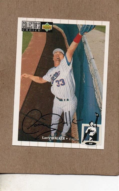 Larry Walker Montreal Expos Silver Signature Collectors Choice