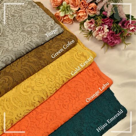 Jual Kain Brukat Semi Prancis Std Motif Vanuella Seri Warna 1