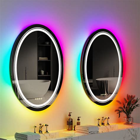 Wisfor Led Bathroom Mirror Antifog Dimmable Rgb Backlit Atmosphere