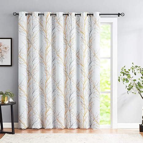 Fmfunctex Yellow White Tree Blackout Curtain For Bedroom Living Room