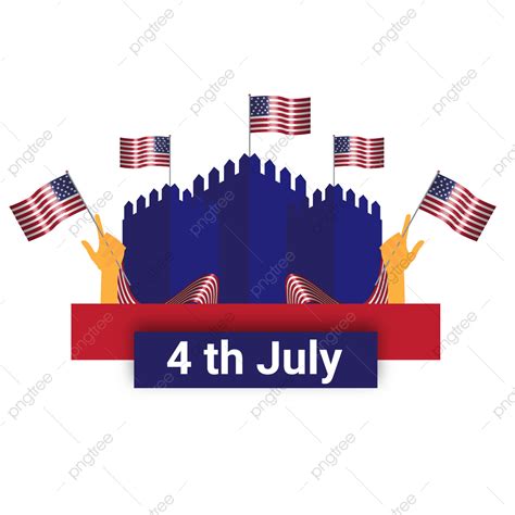 4th July Vector Art PNG New 4th Of July In Usa With Hand And Flag