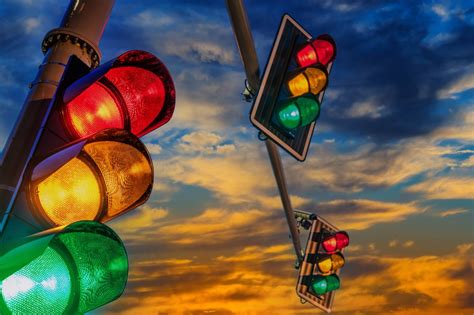 yellow traffic lights