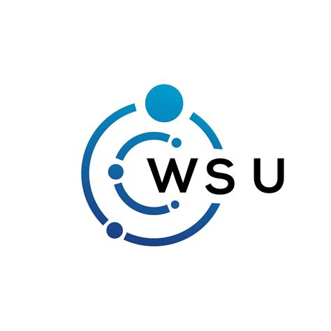 WSU letter technology logo design on white background. WSU creative ...