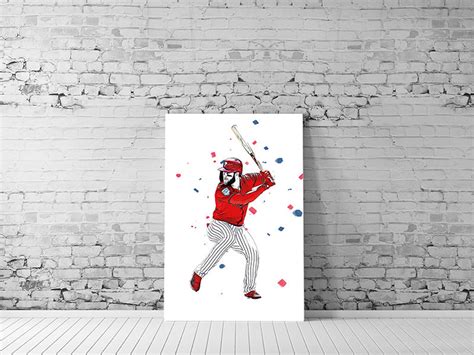 Bryce Harper Poster / Sports Art Print Canvas Wall Art Man - Etsy