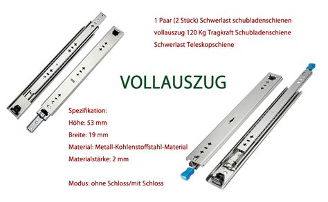 Duchunsheng Schublade Schienen Vollauszug Mm