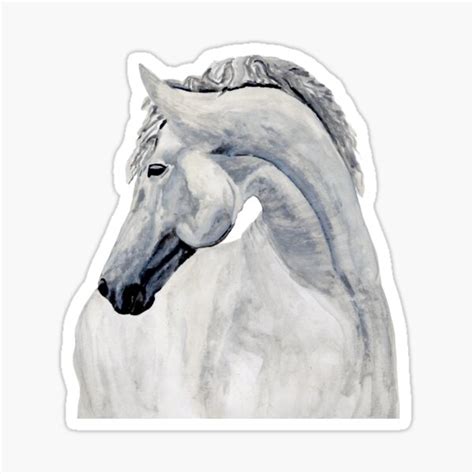 "White Arabian Horse | Watercolor Art by Sulazen" Sticker for Sale by SULAZEN | Redbubble