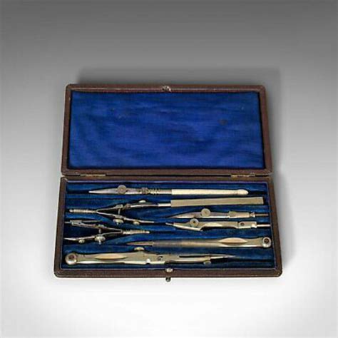 Antique Antique Drawing Instrument Set English Draughtsmans Tools