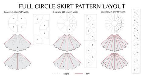 Circle Skirt Pattern Chart