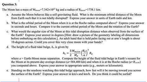 Solved The Moon Has A Mass Of Mmonn Kg And A Chegg