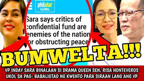 VP SARA BINALAAN SI DRAMA QUEEN SEN RISA UKOL SA PAG BABALIKTAD NG