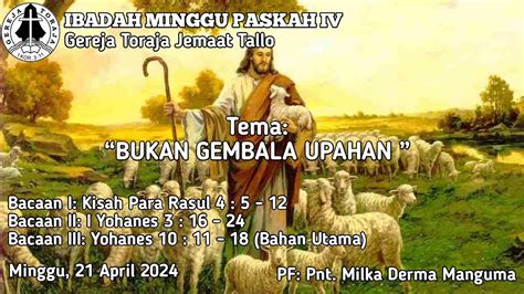 LIVE Ibadah Minggu Paskah IV Gereja Toraja Jemaat Tallo Minggu