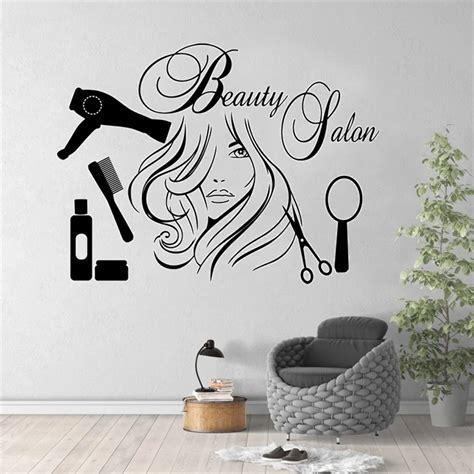 Hair Salon Wall Decals Beauty Salon Sex Girl Haircut Posters Vinyl