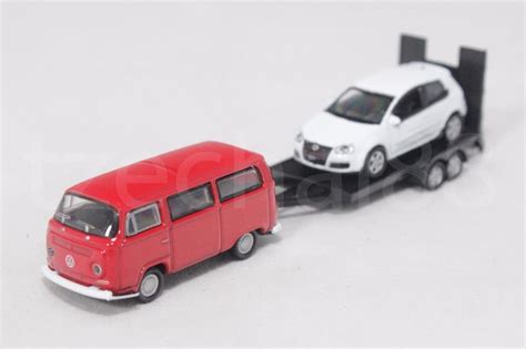 Welly 1:87 Die Cast Volkswagen Off-Roader Trailer Car Red White Model ...