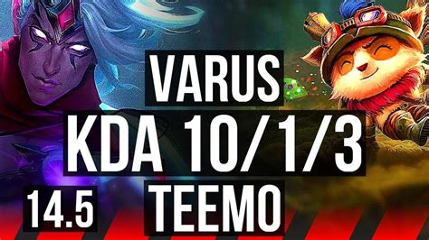 Varus Vs Teemo Top Solo Kills Legendary Euw Challenger