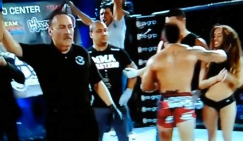 Ouch Mma Fighter Punches Ring Girl In The Jaw After Losing Fight