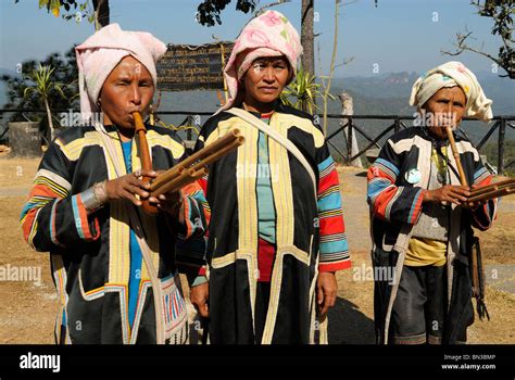 Portrait Of Black Lahu Women Hill Tribe Of Mae Hong Son Northern