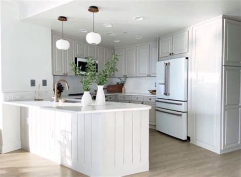 White Vertical Shiplap Kitchen Peninsula Soul Lane