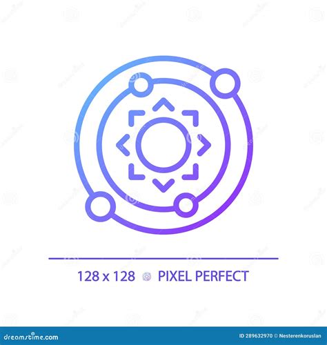 Solar System Pixel Perfect Gradient Linear Vector Icon Stock