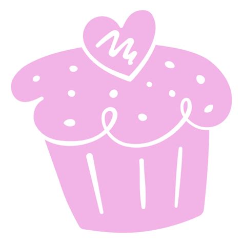 Design Png E Svg De Cupcake Rosa Com Coração Para Camisetas