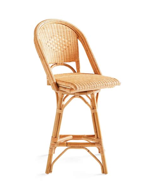 Sunwashed Riviera Rattan Swivel Counter Stool Serena And Lily