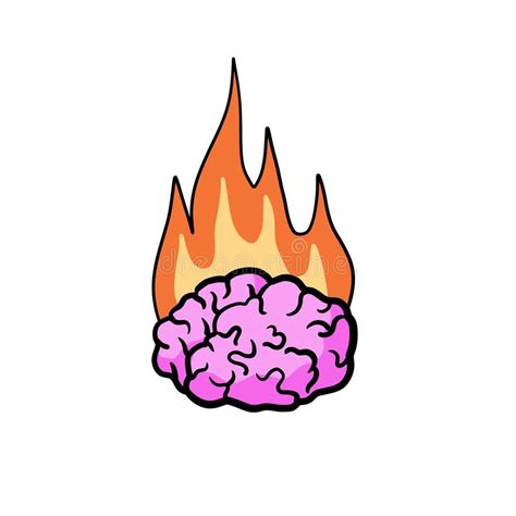 Brain On Fire Concept Of Burnout At Work Fatigue And Stress