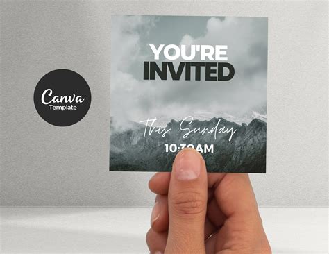 Church Invite Card Template Etsy