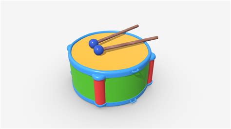 Toy Drum With Sticks Buy Royalty Free 3d Model By Hq3dmod Aivisastics [9cec05f] Sketchfab