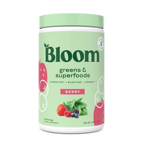 Bloom Nutrition Greens And Superfoods Powder Mixed Berry 25 Servings