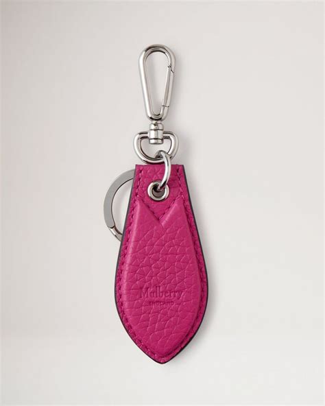 Leather Tab Keyring Mulberry Pink Heavy Grain Men Mulberry