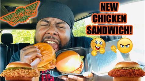 Wingstop New Chicken Sandwich Review Snackn Chat Youtube