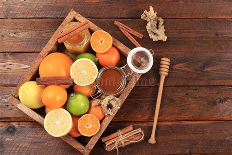 Healthy Natural Food For The Flu And Colds Selection Of Fresh Fruits