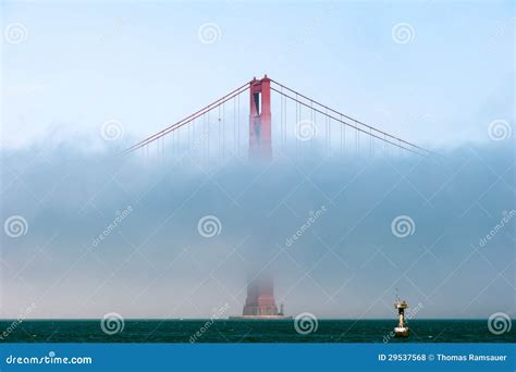 Golden Gate Bridge In The Fog Stock Photo Image Of California Rust