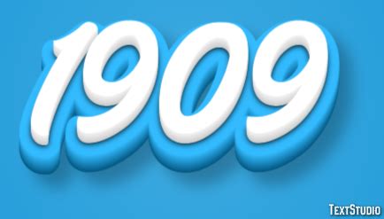 1909 Text Effect and Logo Design Number