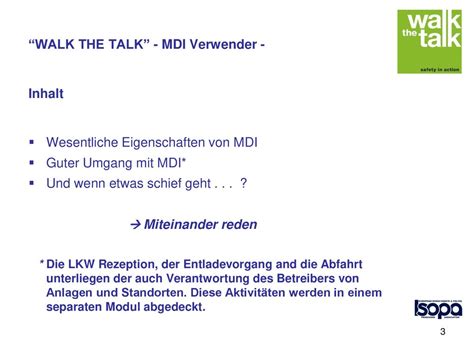 WALK THE TALK MDI Verwender Ppt Herunterladen