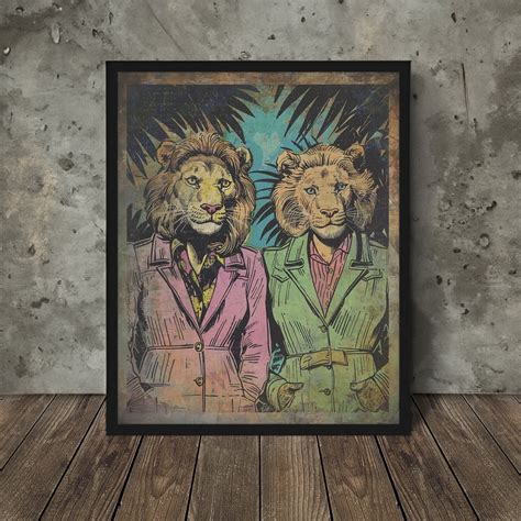 GAY PRIDE Wall Art Lion LGBTQ Decor Gift Queer Parade Art Print