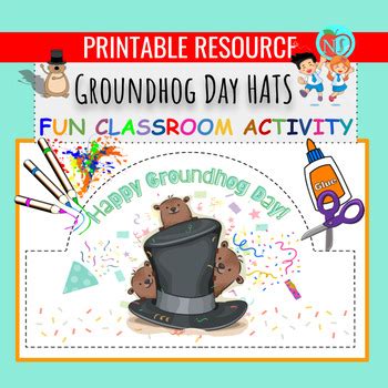 HAPPY GROUNDHOG DAY HATS | COLOR CUT + PASTE HAT ACTIVITY | MAKE ...