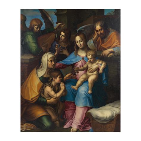 Leonardo Da Vinci La Sainte Famille Avec Sainte Elisabeth Le Jeune