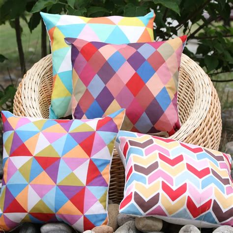 2017 Colorful Geometric Pattern Look Printed Decorative Pillow Cover Throw Pillow Cover Cushion