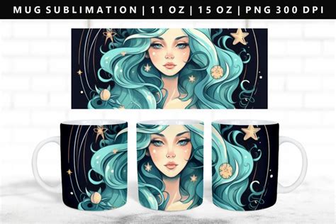 Aquarius 11oz 15oz Mug Sublimation Mug Wrap PNG 3477304