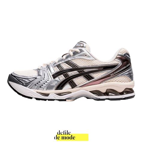 ASICS GEL KAYANO 14 CREAM BLACK METALLIC PLUM Fesyen Pria Sepatu