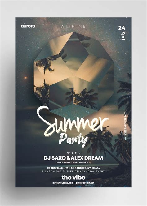 Download Summer Party Psd Flyer Template For Free This Tropical Summer